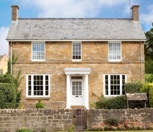 modern home with casement windows